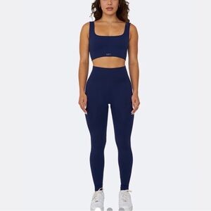 Set active scalp flex leggings and sports bra set navy blue XS